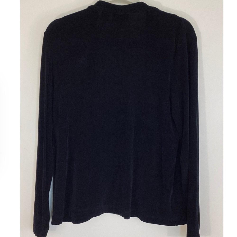 Chico’s Travelers Black Open Front Cardigan Jacket Embroidered XS ( Size 0 ) - Picture 2 of 4